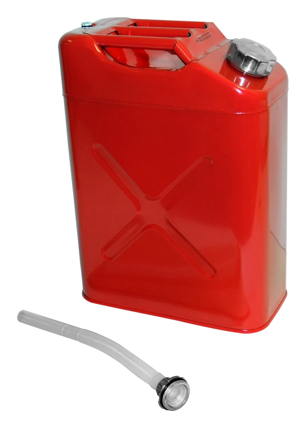 RT26010 – CROWN AUTO Liquid Storage Container, Red 5.4 Gallon Free Standing Steel With Can/ Plastic Pour Spout/ Vent/...
